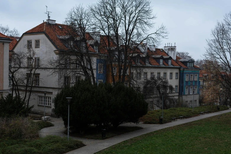 a group of older buildings next to each other