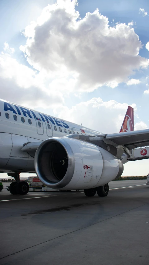 the airplane is on the runway of the airport