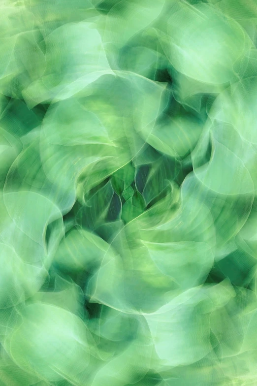 a painting of green leaves, like the design of some people's artwork