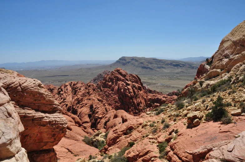 some mountains are seen in the distance with no one