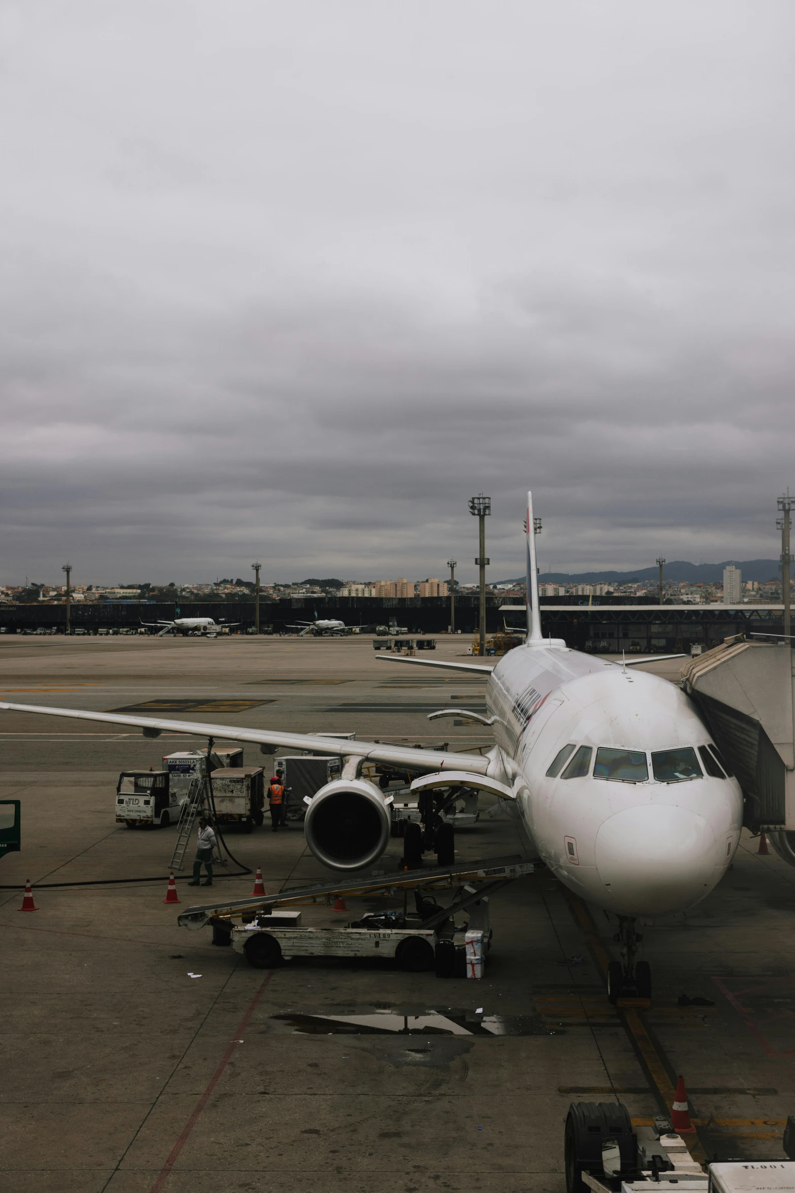 a large passenger plane on the runway