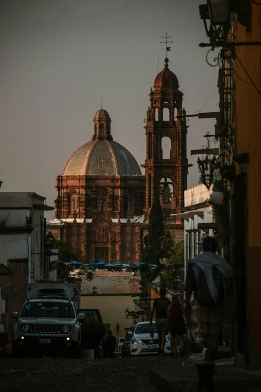 an old church in a large city