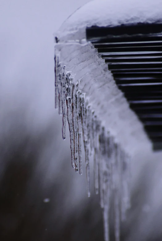 a gutter gutter is covered in snow