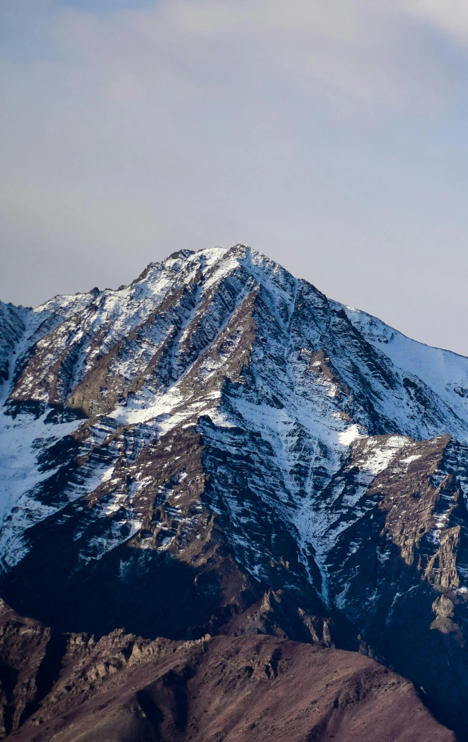 there is a view of a snow covered mountain