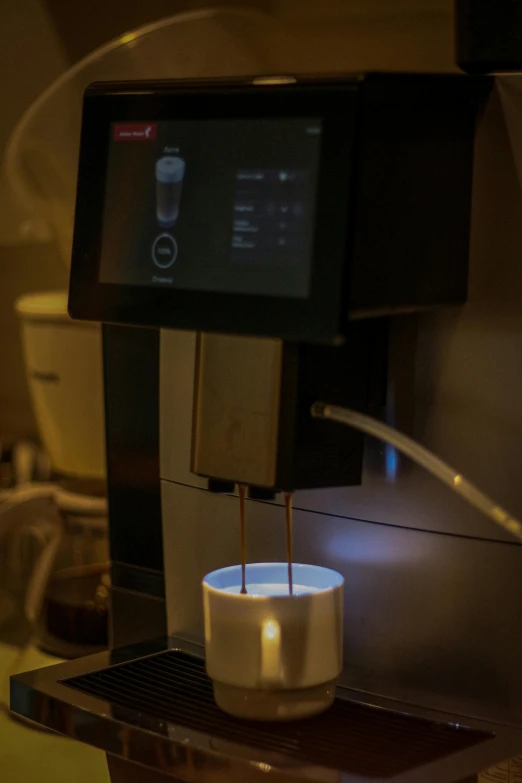 the coffee machine is using  liquid to make it delicious