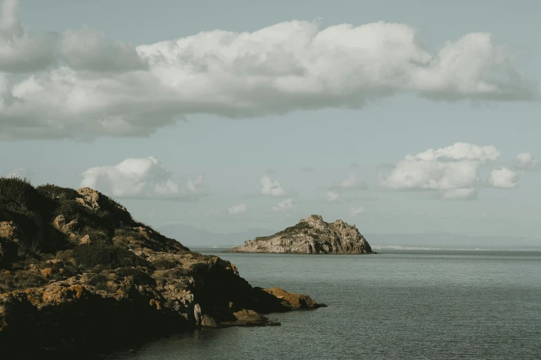 a body of water with some clouds in the background