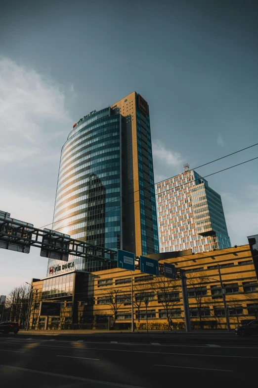 several building that is beside a street and some roads