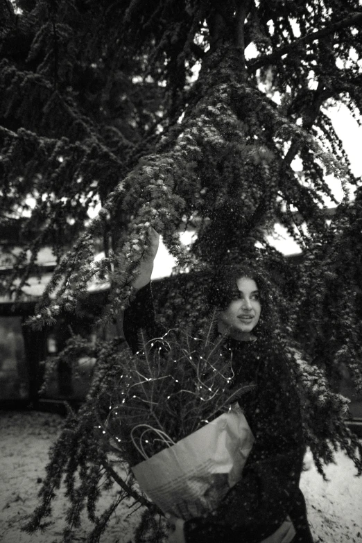 a woman holding a bag in her hands