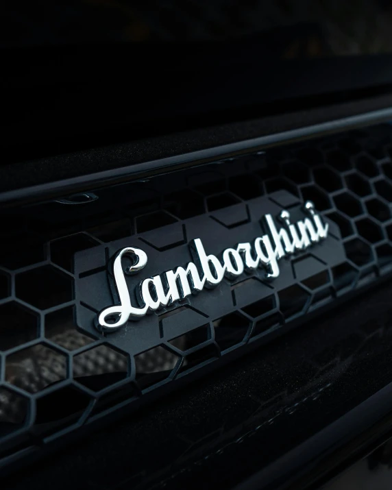 there is a name plate with the word lambooshin on it