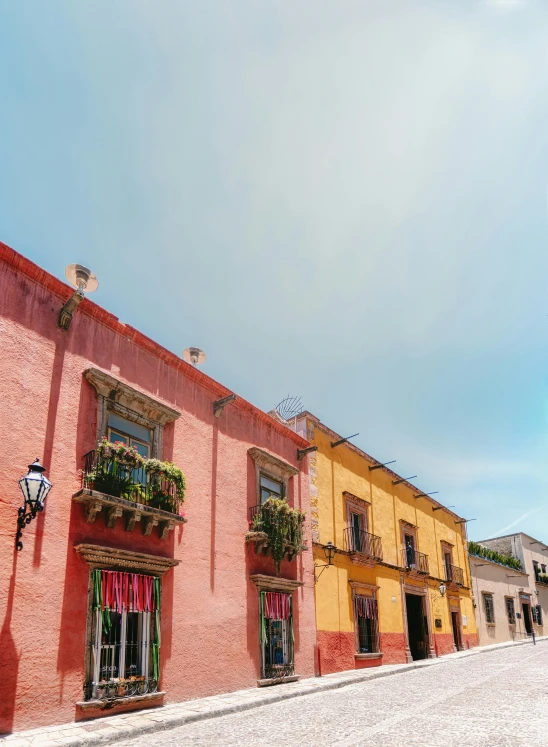 old style buildings lined up in a row