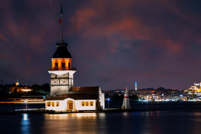 a church in the middle of a body of water