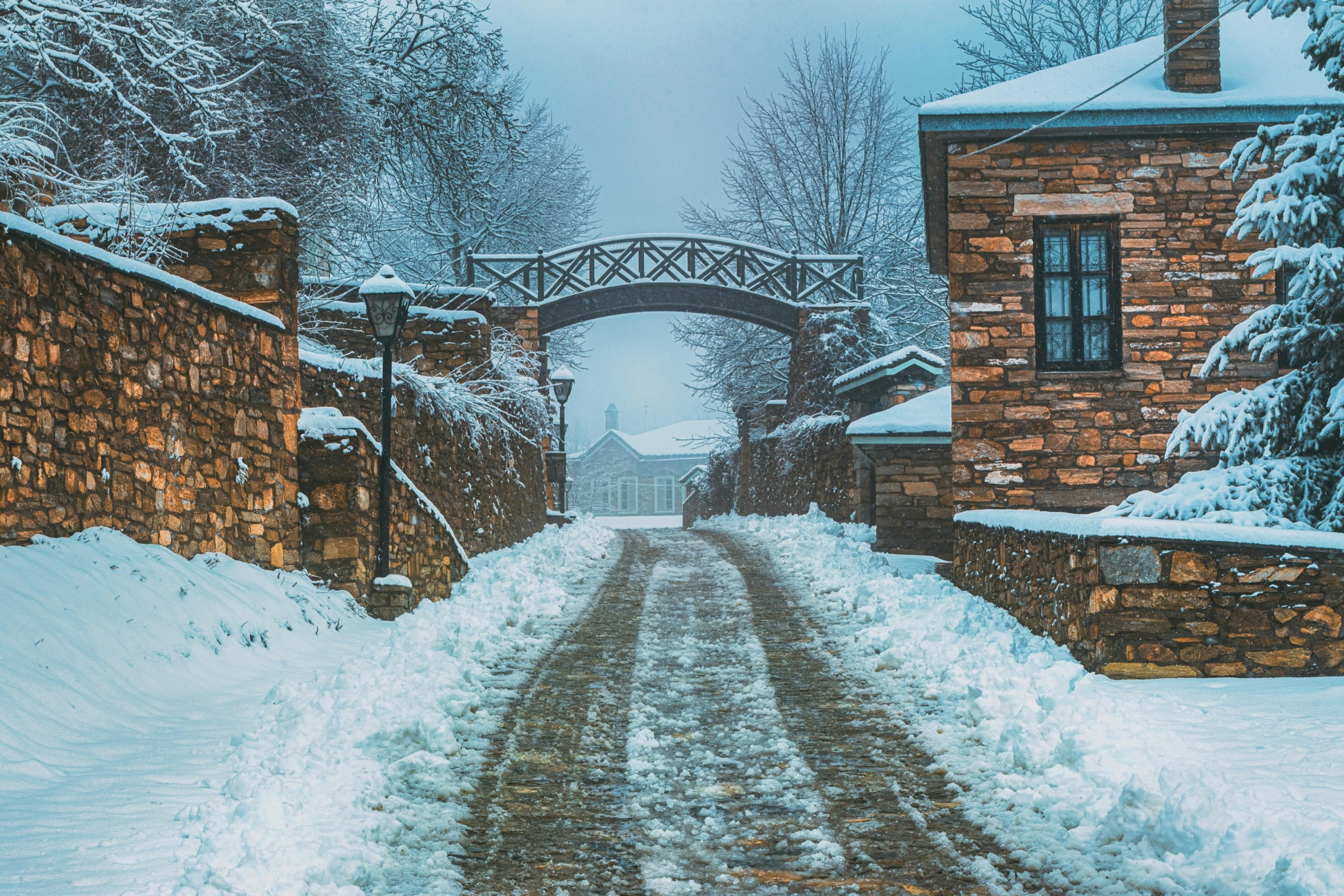 a path that has been blocked by snow