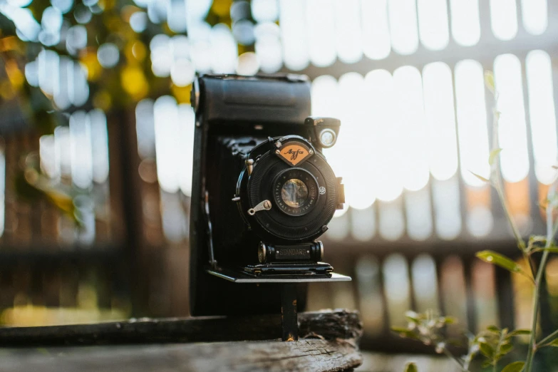 a close up of a small vintage camera