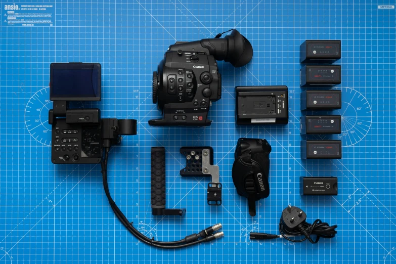 a number of electronic equipment on a table