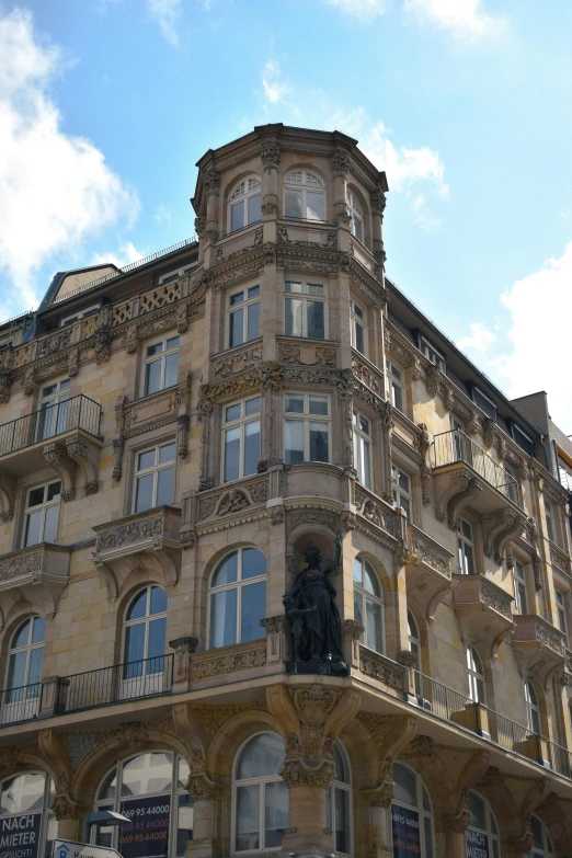 an old stone building with many windows