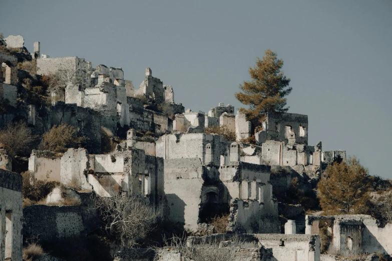 this po shows an abstract po of the ruins on top of a hill