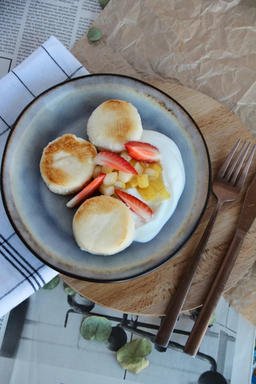 the dessert was made with fresh fruit and cream