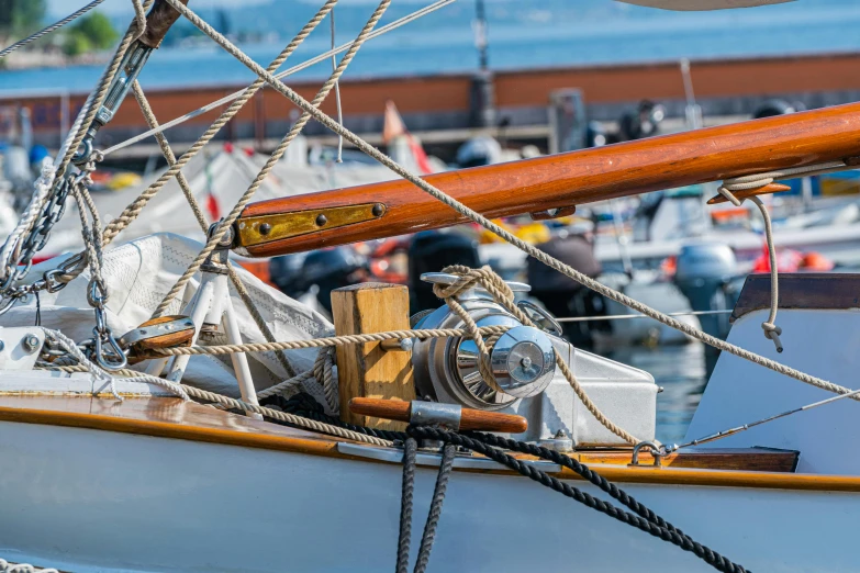 a boat has a wooden steering wheel that looks like a real life action movie