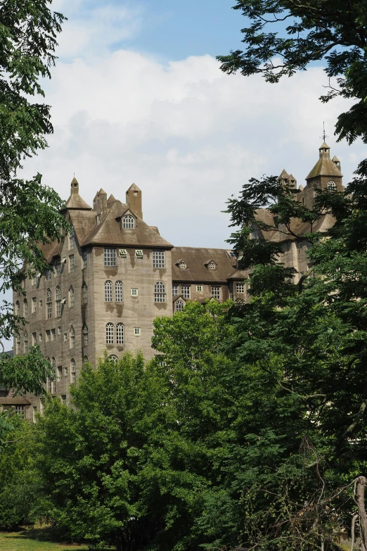 an image of a castle sitting in the middle of trees