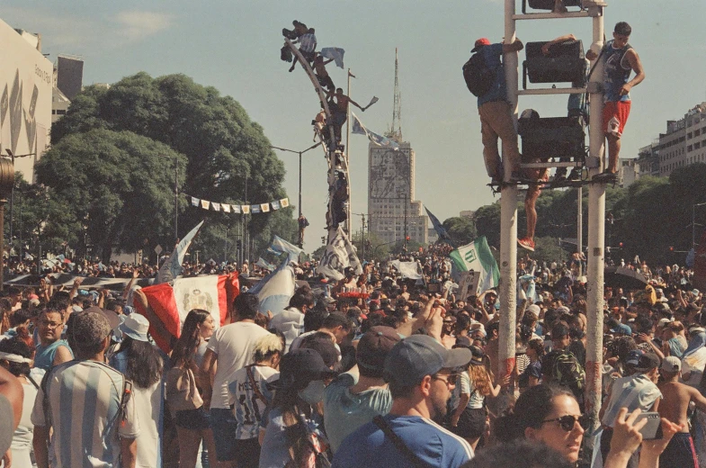 a crowd gathered at a protest in mexico