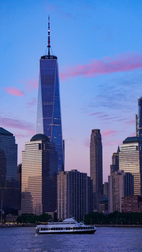 a view of the skyline and the buildings in new york city