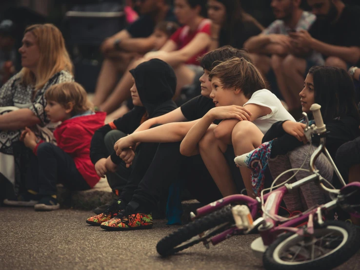 some very cute little s on some big pretty bikes