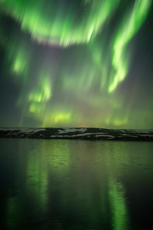 the aurora bores are brightly green and yellow in the sky