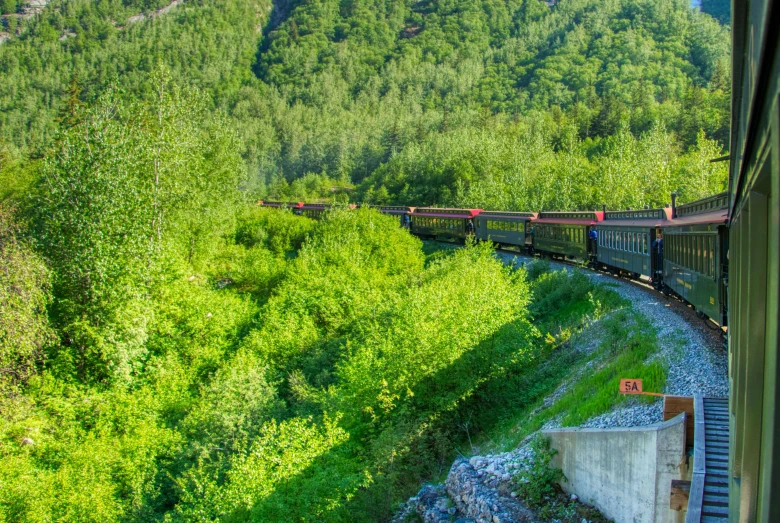 the train tracks on the side of the hillside