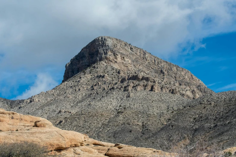 there is a large mountain with sharp edges