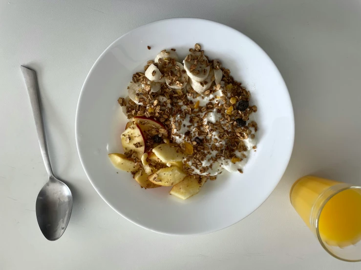 a bowl that has cereal in it