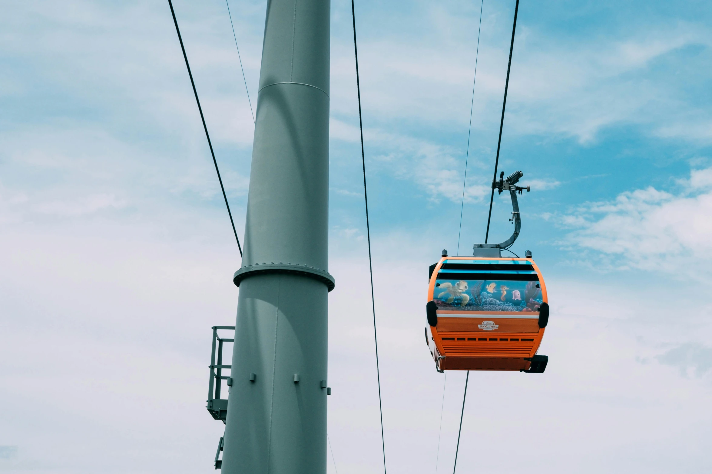 a sky chair going up into the sky