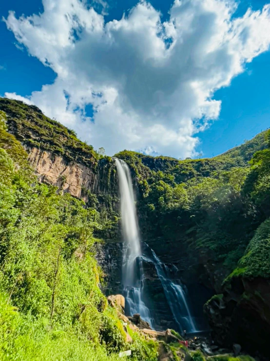 this is an image of waterfall in the country side