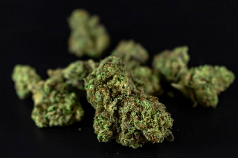 the picture shows the closeup view of a marijuana type substance