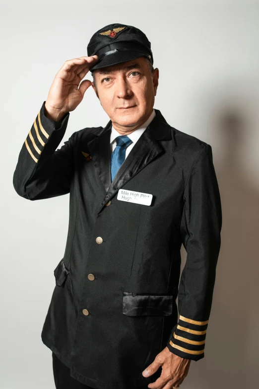 a man in an air force uniform saluting