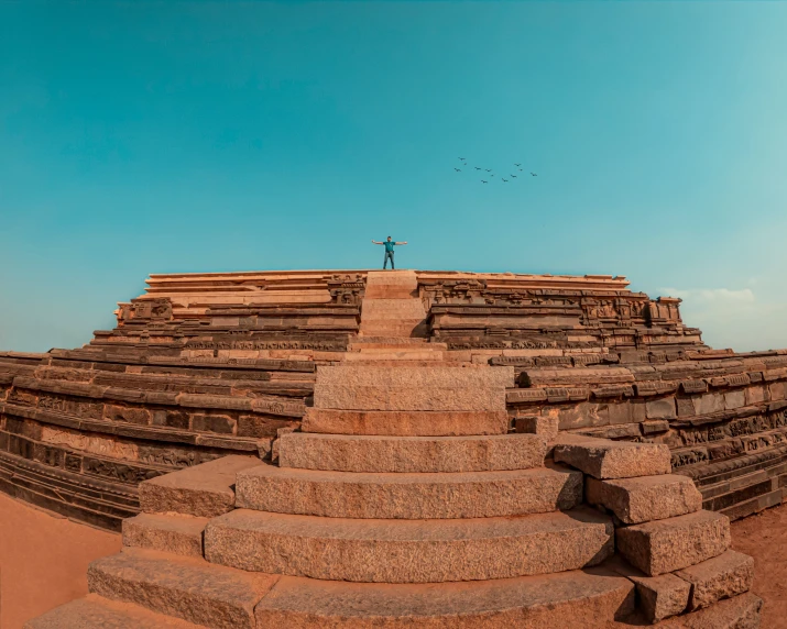 stairs with a person standing on top of them