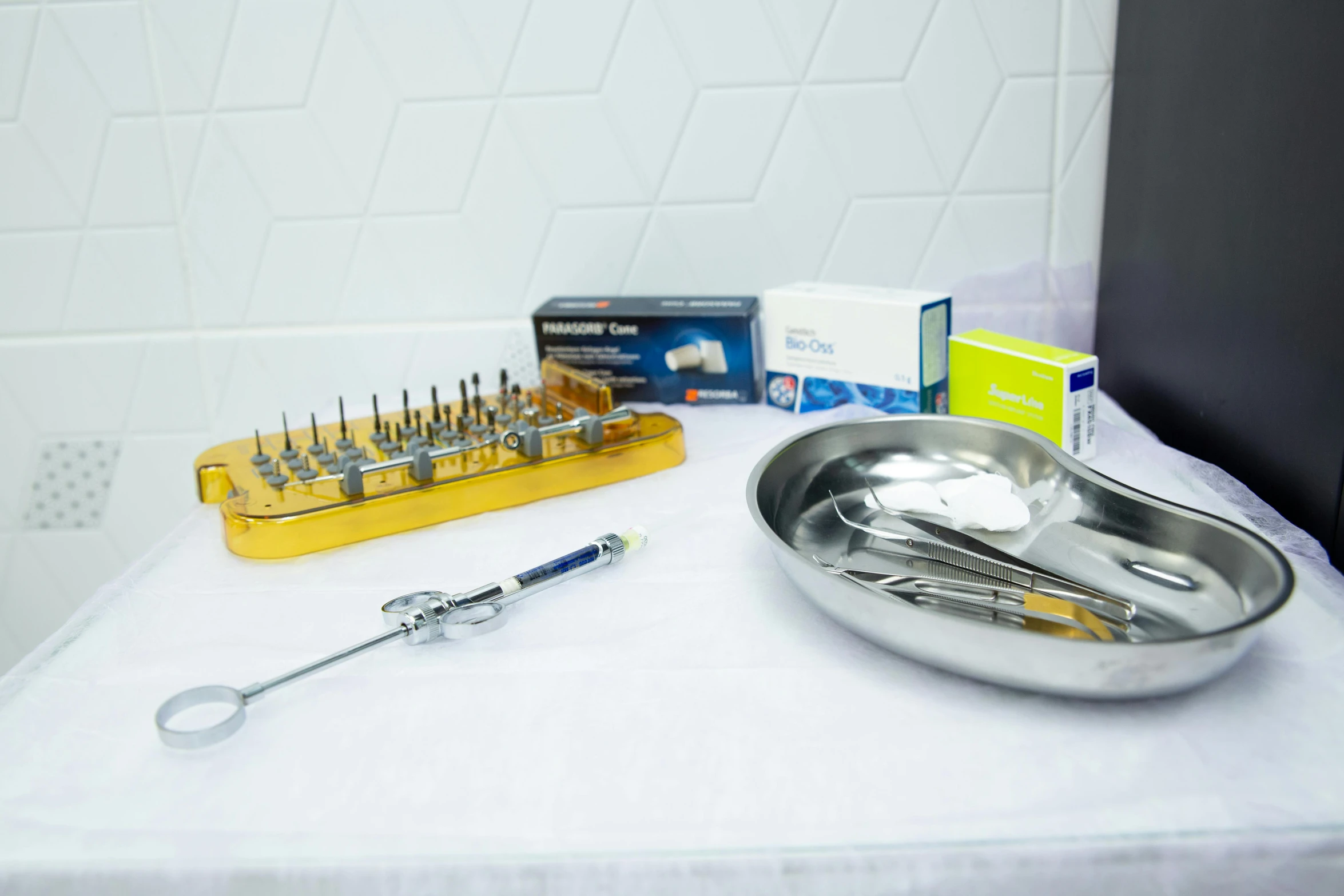 the tools on display are next to the medicine kit