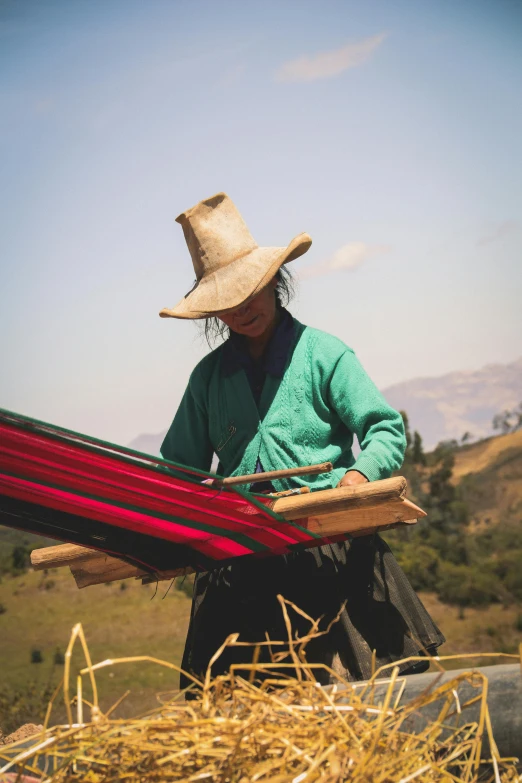 a person walking while carrying soing out to dry