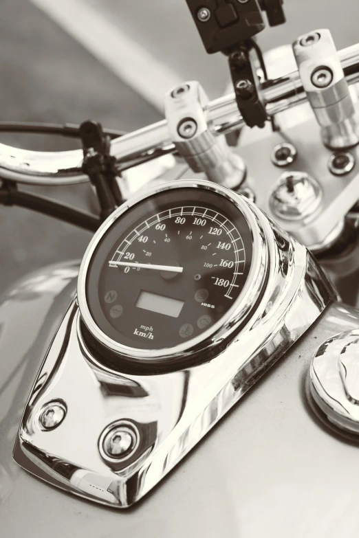 a black and white po of a gauge on a motorbike