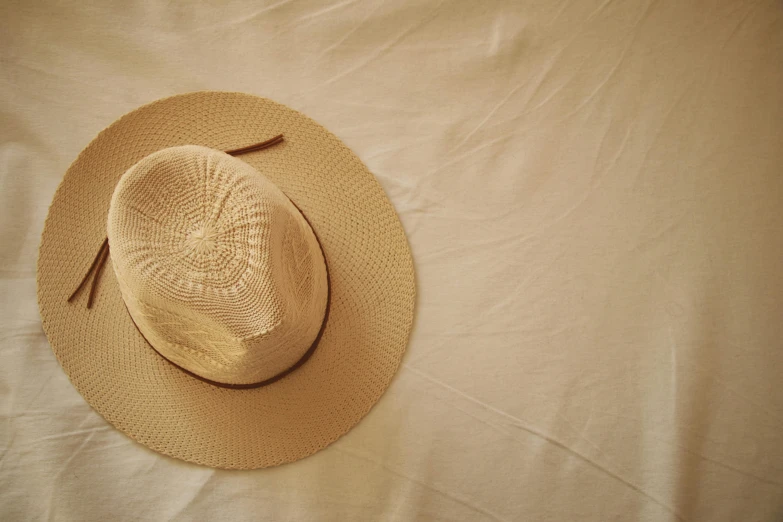 an up close view of a hat laying on the table