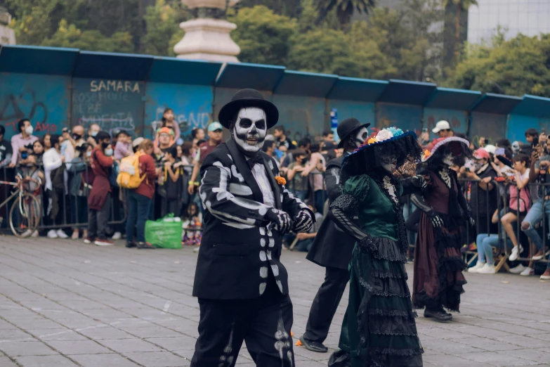 a group of people are dressed up in costume