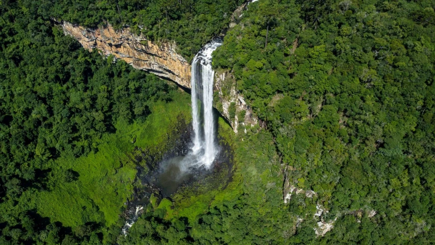 aerial s of a waterfall on a river