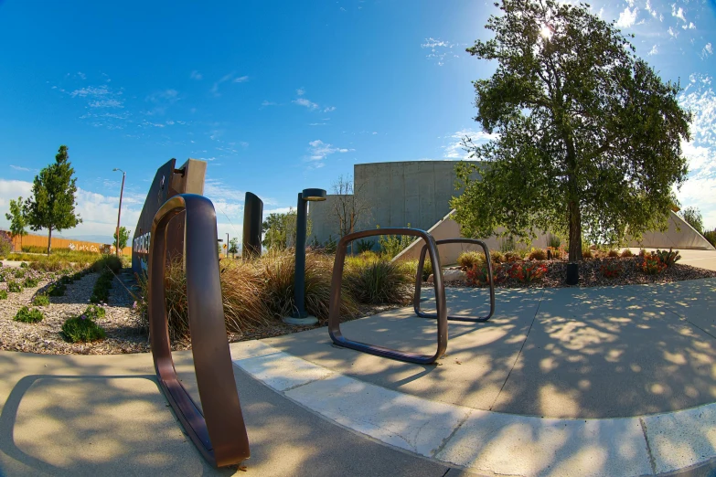 an empty play ground with playground equipment