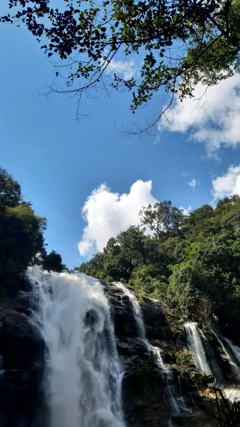 the water has just come off of the waterfall