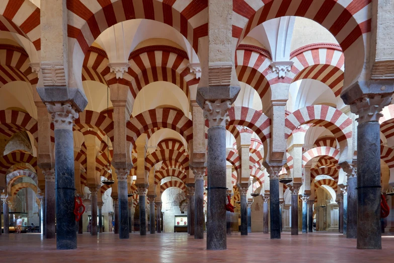 columns and arches of a building in morocco