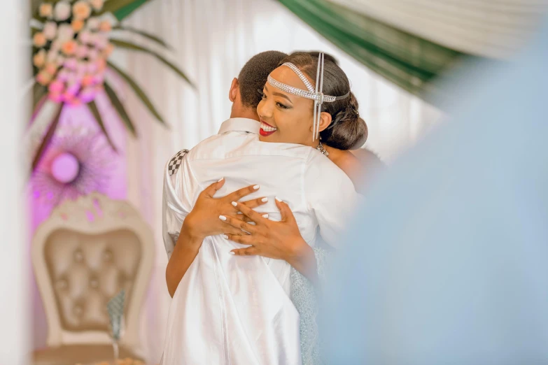 a newly married couple emce at their wedding ceremony