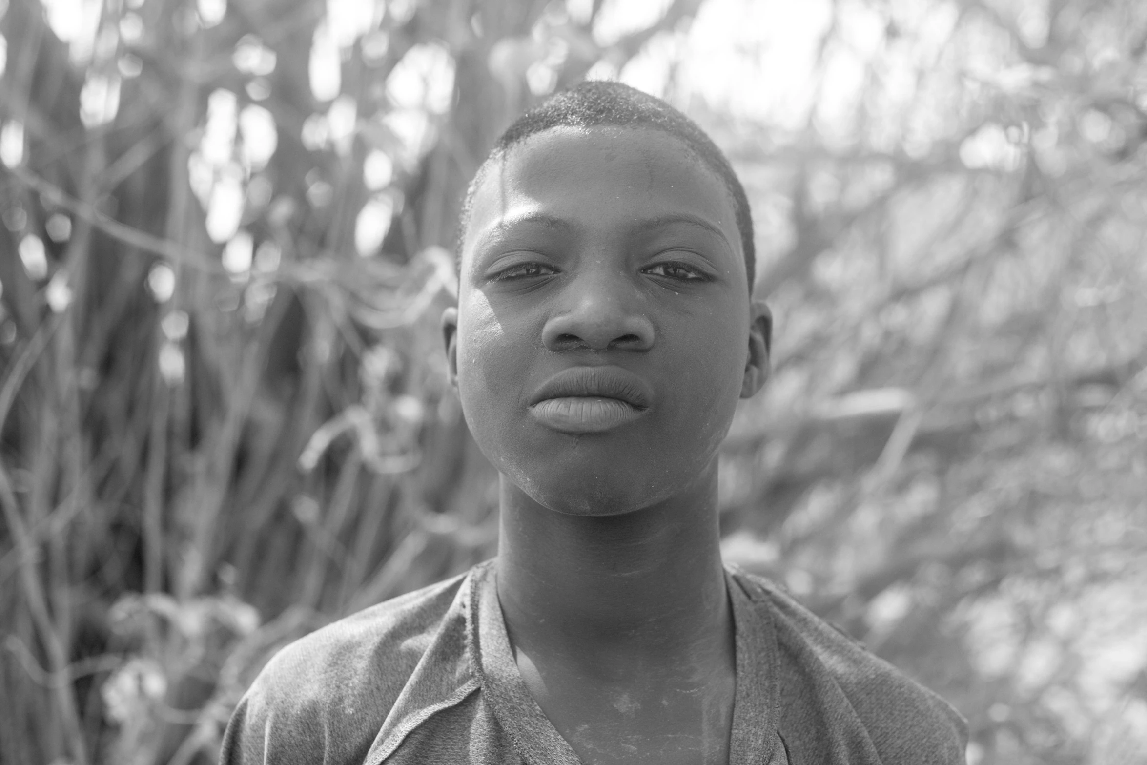 black and white portrait of a young man