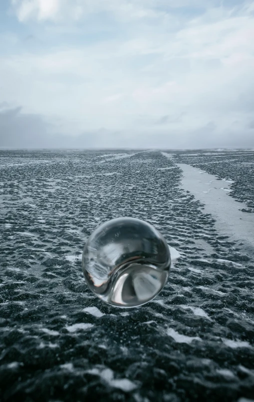 an object floating in the middle of the ocean