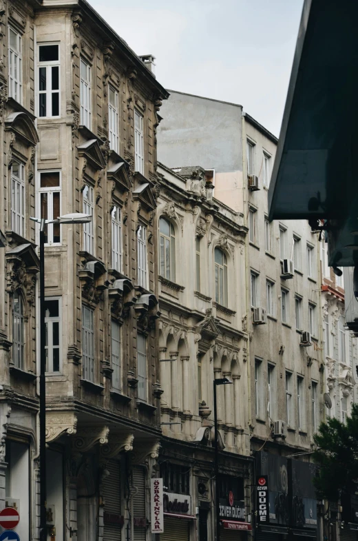 row of buildings in an old european city