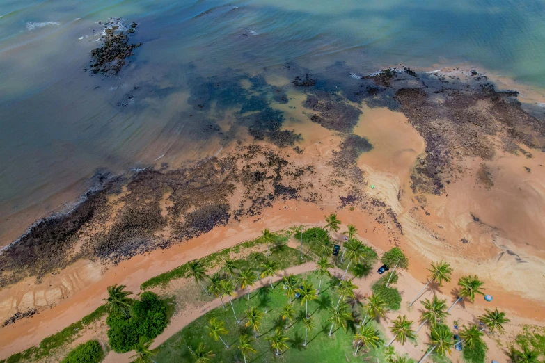 an aerial s of an area next to a beach and the ocean