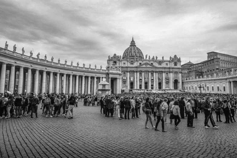 an overview of the courtyard of st peters